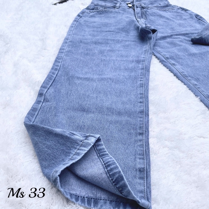 Quần Jean Ống Rộng Nữ Cạp Siêu Cao 2 Nút (Ms33)