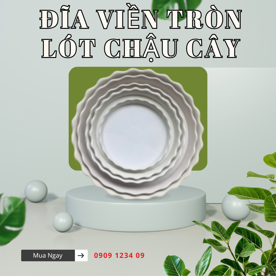 (Combo 5 cái ) Đĩa viền 130 đĩa nhựa lót chậu cây , hứng nước chậu cây để bàn (Vườn Sài Gòn - Vuon Sai Gon)