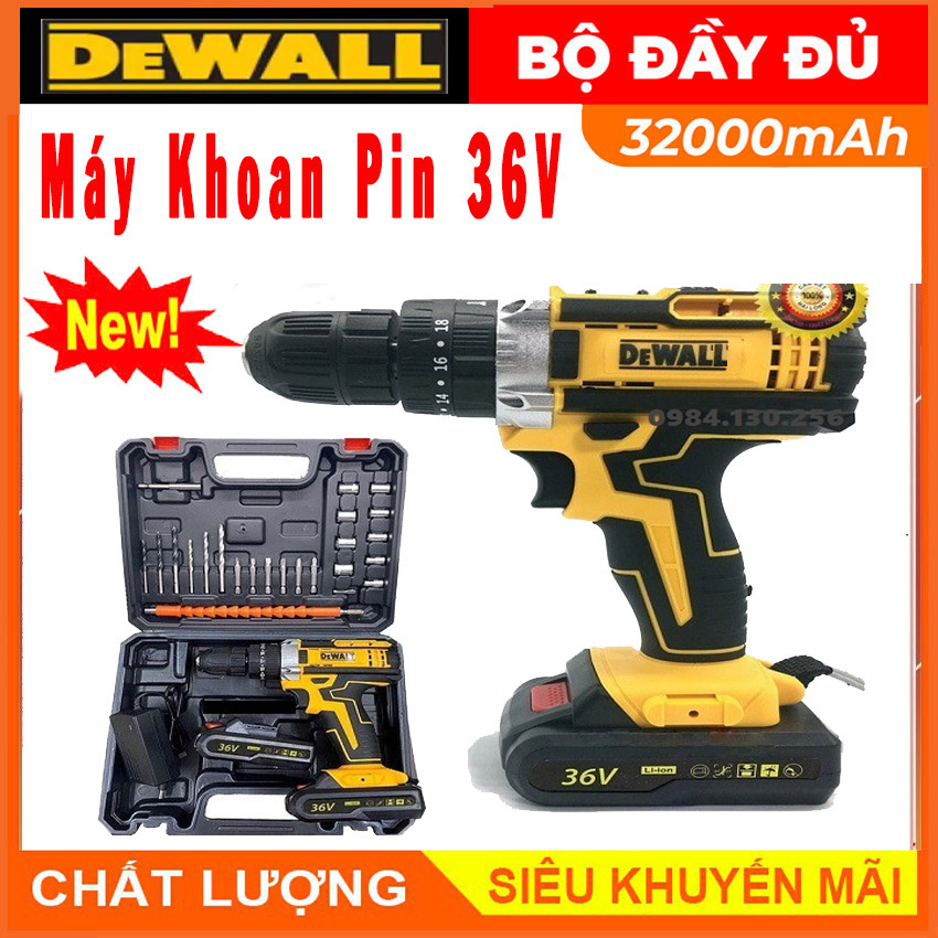 Máy Khoan Pin chính hãng Dw 36V 3 chức năng tặng kèm bộ phụ kiện 24 chi tiết. Bảo Hành 06 tháng.