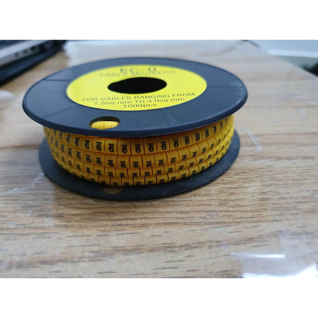Đánh dấu dây cáp điện EC0 số 1.5 - 3 mm2