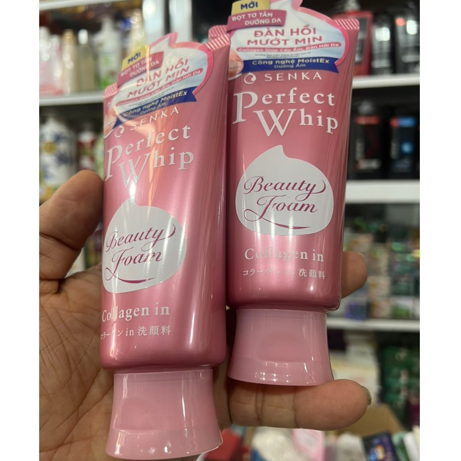 [HCM]Sữa rửa mặt Collagen Senka Perfect Whip 120g