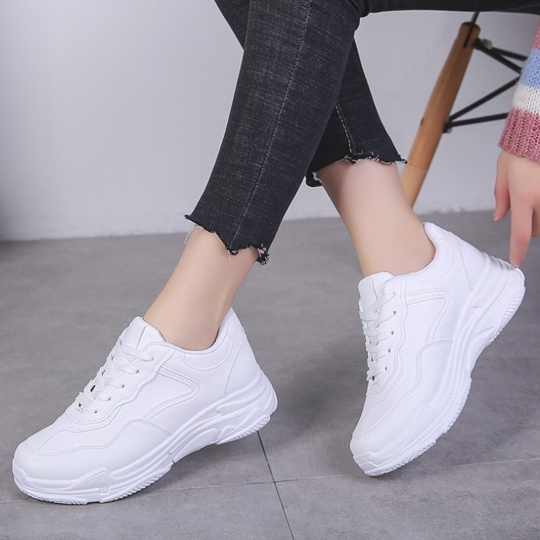 Giày Thể Thao Nữ/ Giày Sneaker nữ/dép nữ, giay the thao nu, giày nữ/Giày thể thao nữ màu trắng/Giày thể thao nữ trắng tuyết cáo 4cm giá rẻ