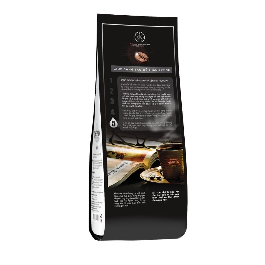 Trung Nguyen Legend Roasted and Ground Coffee Filtered 5 – 500Gr Pack – Arabica Beans, Mild Taste, Fragrant Aroma