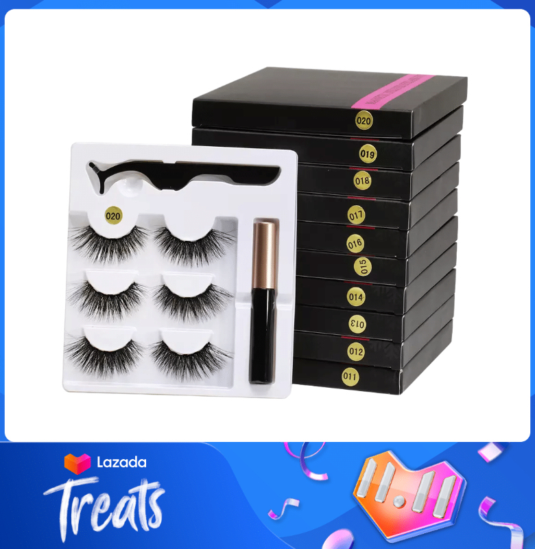 【Khuyến Mãi Hấp Dẫn】 3 Cặp Bút Kẻ Mắt Từ Tính LÔNG CHỒN 3D Lông Mi Từ Tính F + Bút Kẻ Mắt Dạng Lỏng + Nhíp, Bộ Lông Mi Nối Dài Chống Thấm Nước