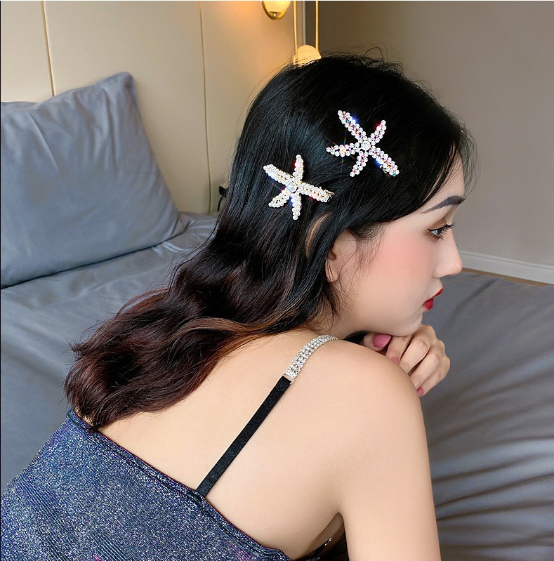 [HCM]Set kẹp tóc sao biển đính hạt và đính đá ( 02 kẹp)TOC15
