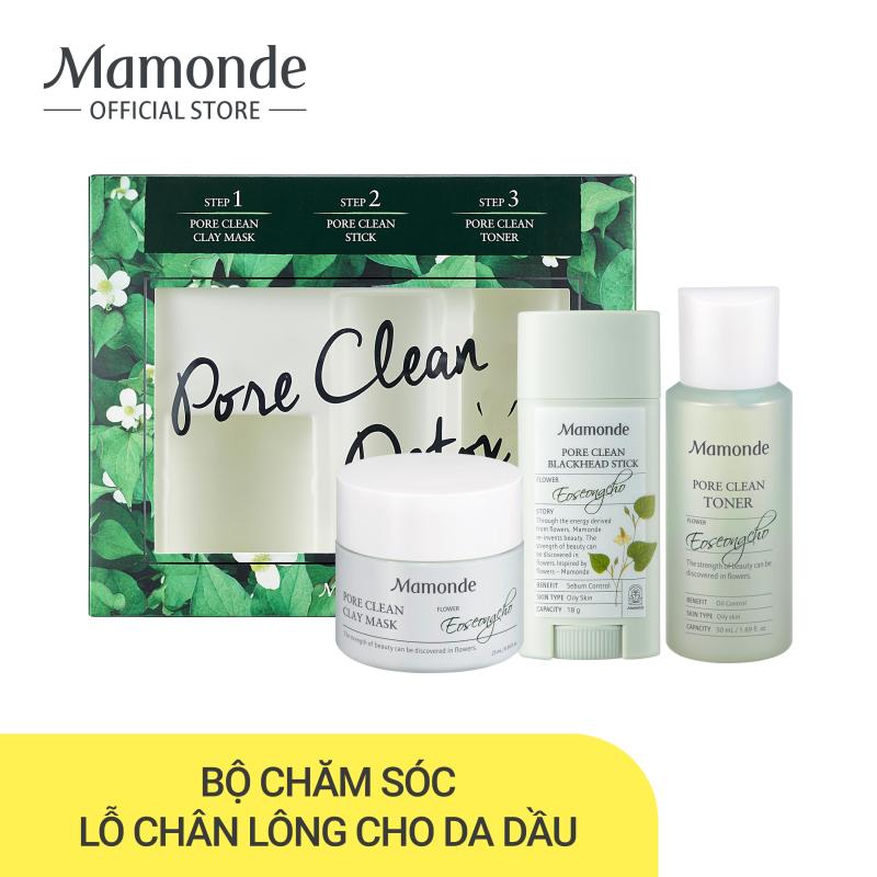 Bộ sản phẩm chăm sóc lỗ chân lông và sạch mụn dành cho da dầu Mamonde Pore Trial Kit giá rẻ