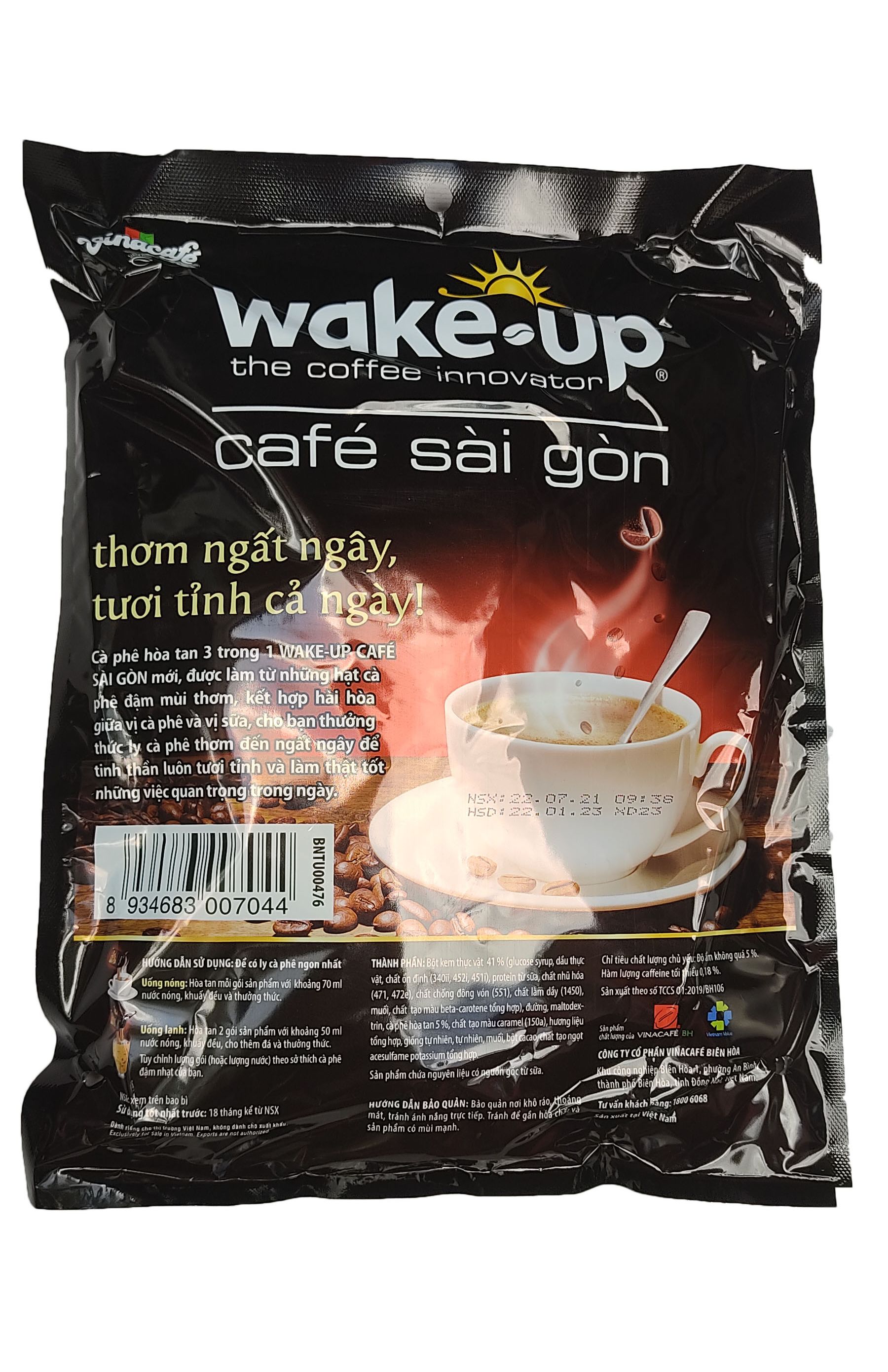 CÀ PHÊ GÓI CÀ PHÊ HÒA TAN WAKE UP BỊCH 24 GÓI (CÀ PHÊ SỮA)