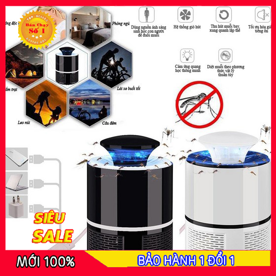Đèn bắt muỗi mẫu mới - kiêm đèn ngủ hình trụ 2 trong 1 - đèn bắt muỗi diệt côn trùng an toàn tuyệt đối khi sử dụng - đèn bắt muỗi thông minh