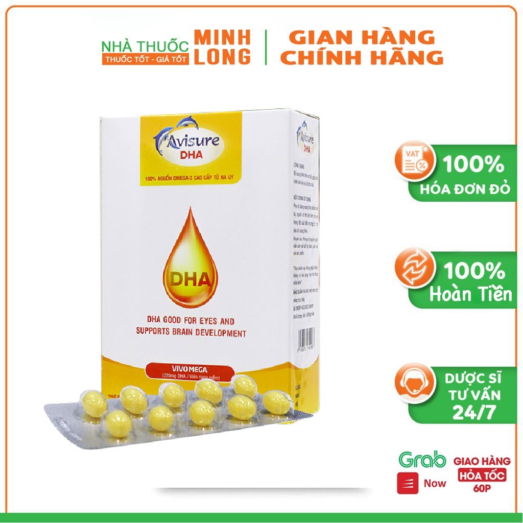 Avisure DHA - Bổ sung DHA cho cơ thể, tốt cho mắt (Hộp 40 Viên)