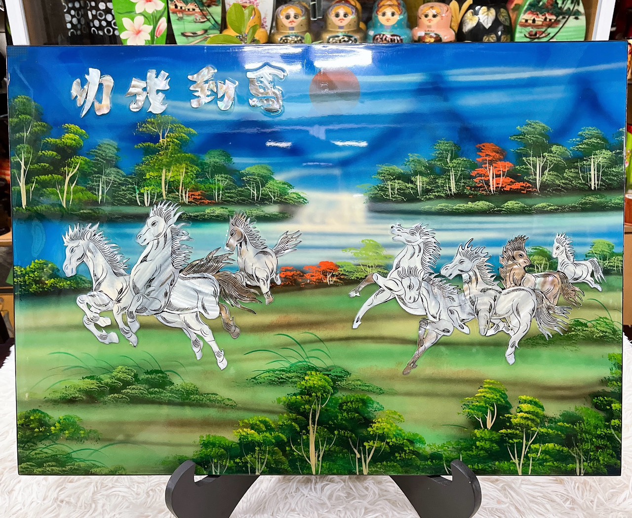 Tranh sơn mài Thanh Bình Lê- KHẢM CỪ cao cấp size 40x60 cm