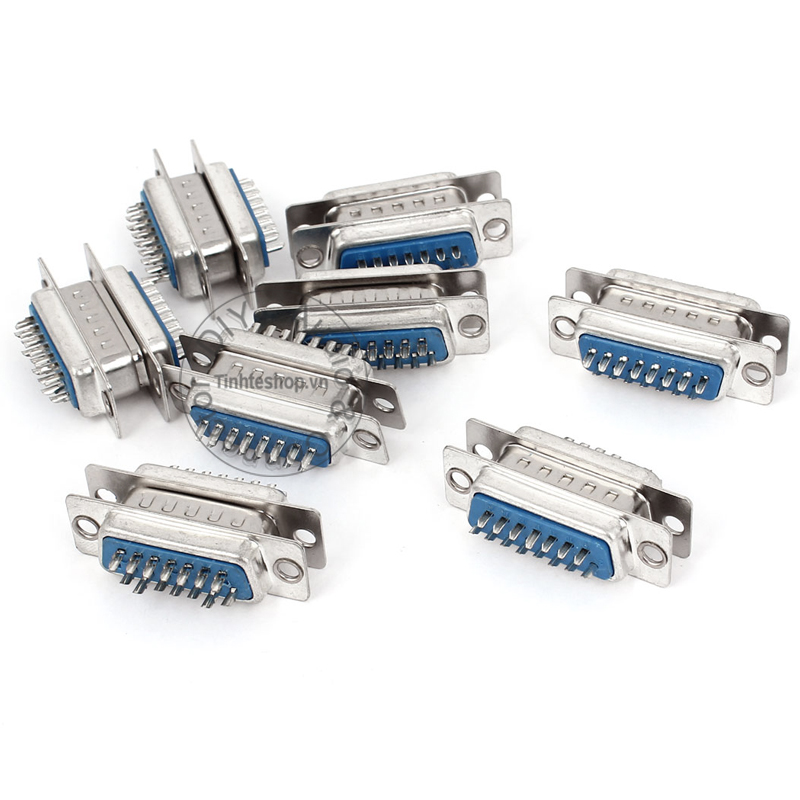 1 chiếc - Đầu hàn kèm vỏ ốp DB15 đực - Vỏ ốp đầu hàn jack D-SUB 15pin DB15 đực OD10mm