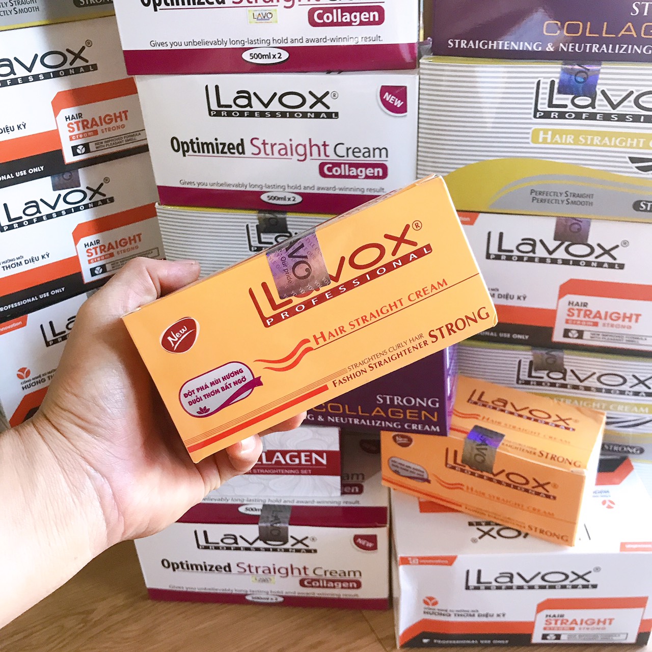 Thuốc duỗi tóc lavox, Lacei, Collagen phục hồi tóc (200mlx2)