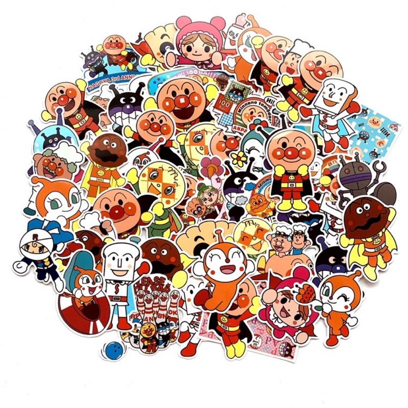 Set 30-80 Sticker Anpanman ảnh decal hình dán ép lụa