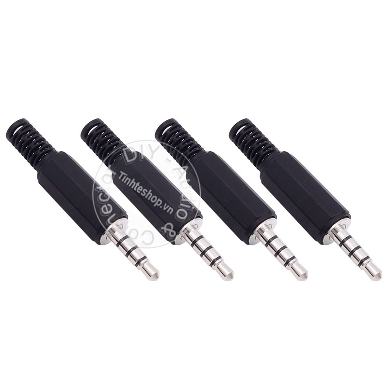 Đầu hàn jack cắm audio 3.5mm stereo 4 nấc TRRS vỏ nhựa OD5mm 1 chiếc