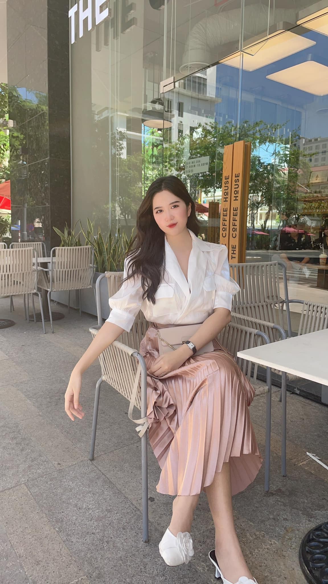 VELLE DESIGN áo sơ mi Kelly chất lụa tơ organza cao cấp không nhăn.
