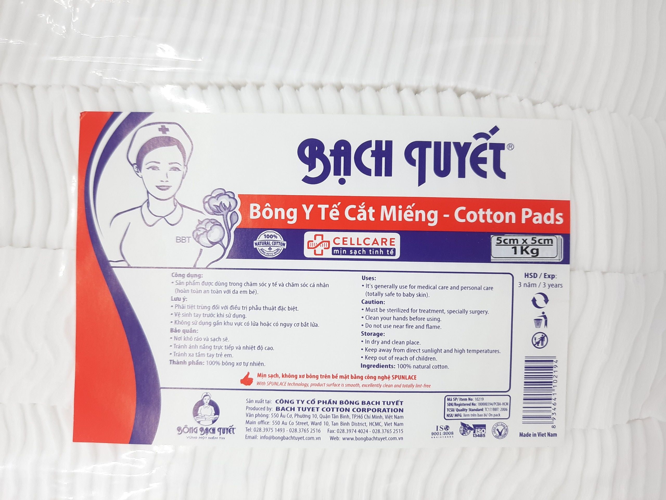 [HCM]BÔNG CẮT 5x5CM - 1KG BÔNG BẠCH TUYẾT