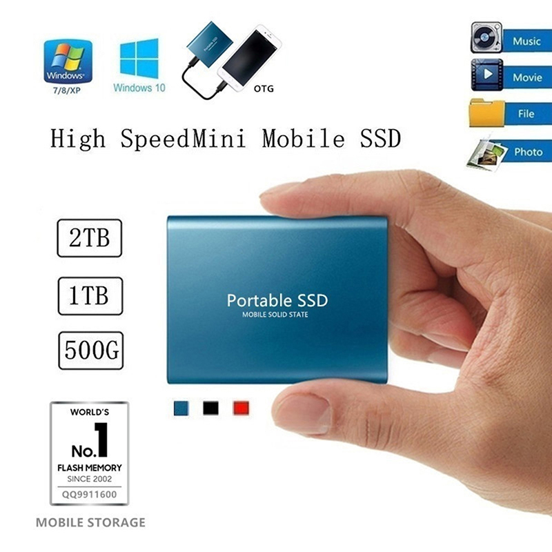 🔥🔥🔥Blowing 4TB/2TB/1TBGB Mobile Hard Disk Type C USB3.1 Portable SSD Solid State Drive