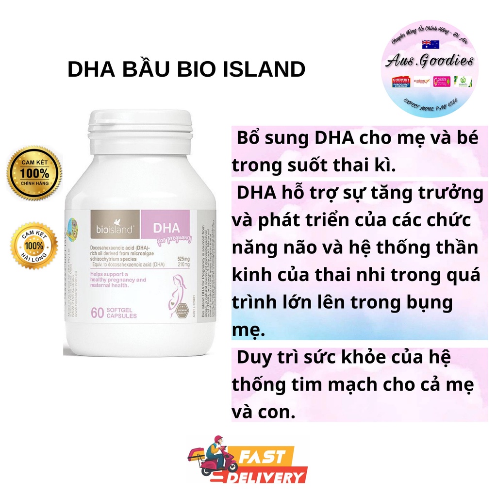 Dha bầu bio island 60 viên