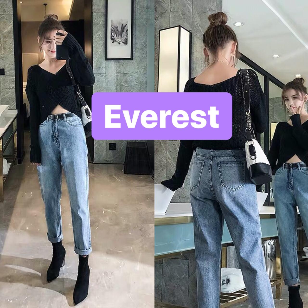 QUẦN JEAN BAGGY NỮ XANH GẤP LAI LƯNG CAO NÂNG MÔNG CUTE TT-0118 EVEREST FASHION