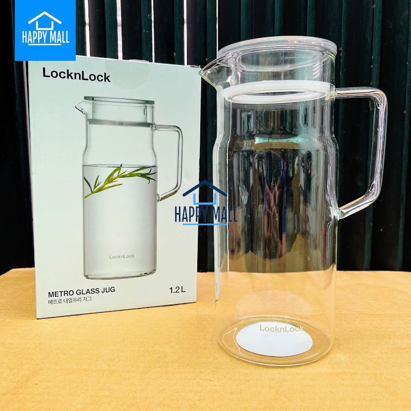 Bình nước thủy tinh chịu nhiệt Lock&Lock Metro Glass dung tích 1.2L LLG6100