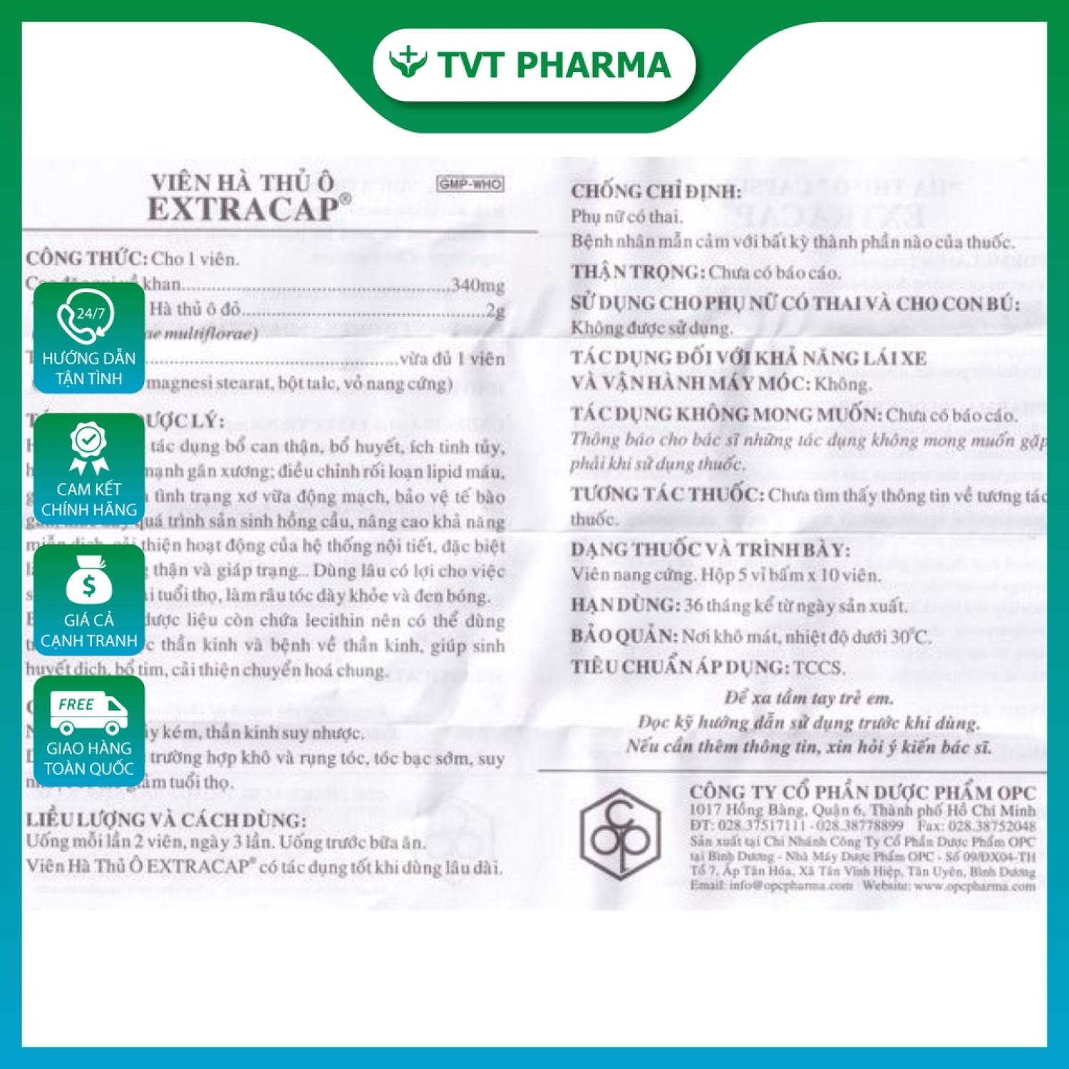 Viên Hà Thủ Ô EXTRACAP (Hộp 50 viên)