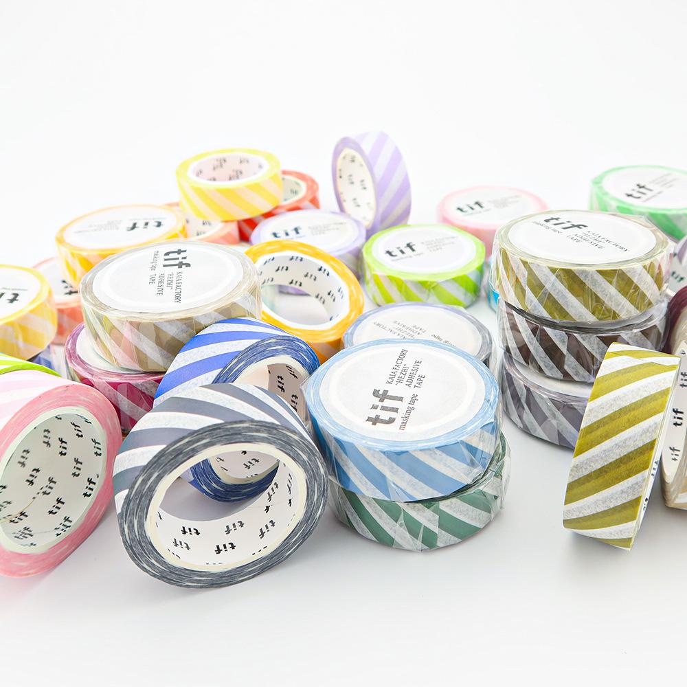 Cuộn Washi Tape TIF CARO Diagonal Stripes Trang Trí