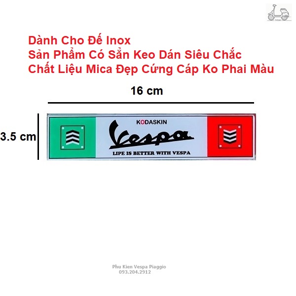 Tem Đế Biển Số Cho Vespa Hàng Đẹp