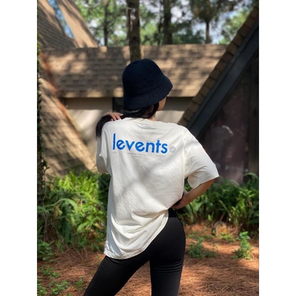 LEVENTS POPULAR LOGO TEE CREAM/ BLUE (BEST SELLER CỦA BST POPULAR)