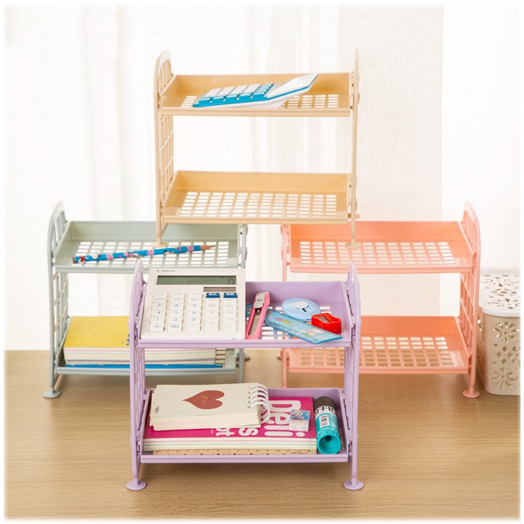 Kệ mini để bàn/ kệ nhựa mini 2 tầng
