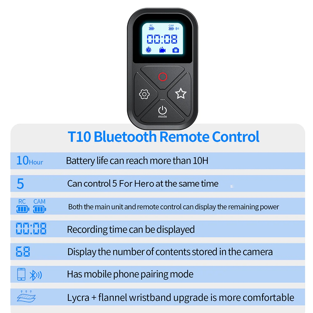 REMOTE CHO GOPRO 13 / 12 / 11 / 10 / 9 / 8 / MAX TELESIN T10 V2
