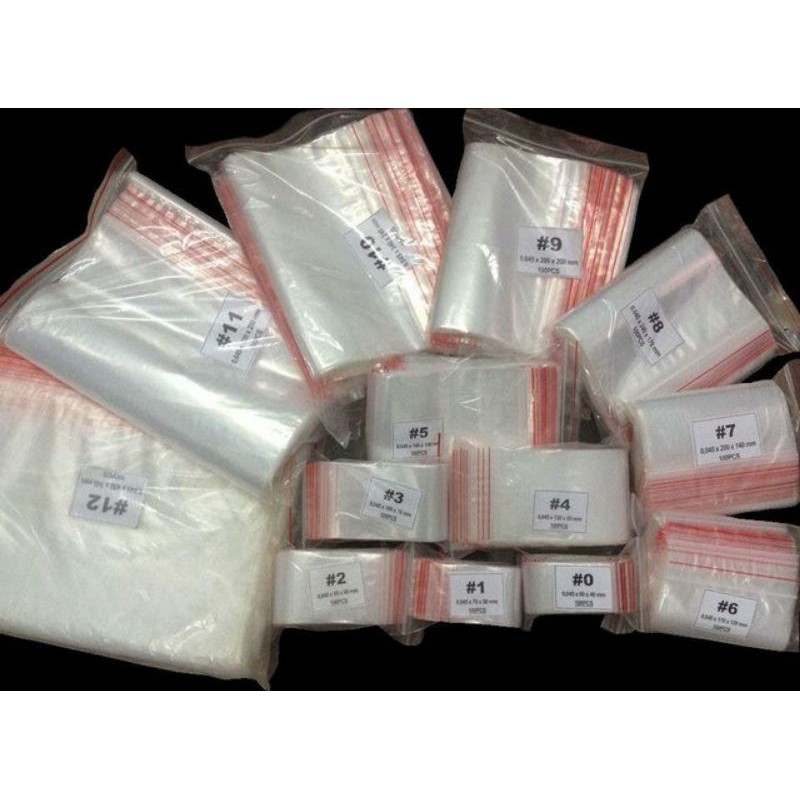 100g Túi zip chỉ đỏ ( túi zip viền đỏ ) đủ size từ 1 đến 10