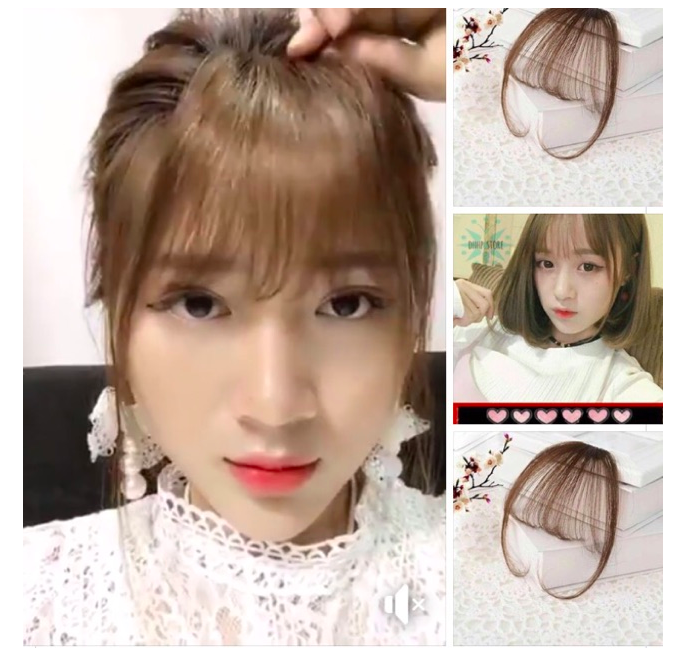 Tóc Giả Mái Thưa (4 màu) có mai thẳng