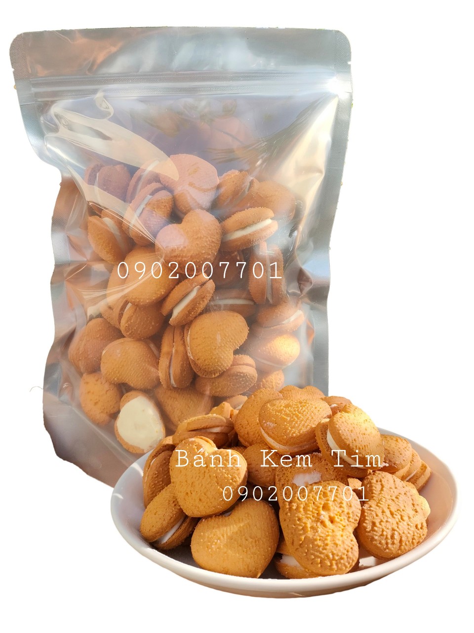 100g bánh tim kem bơ sữa - đồ ăn vặt - bách hóa online uy tín