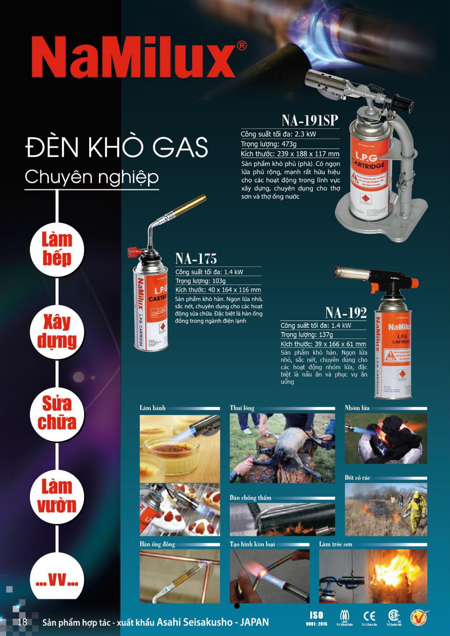 ĐÈN KHÒ NAMILUX TS1719RN - ĐÁNH LỬA TỰ ĐỘNG