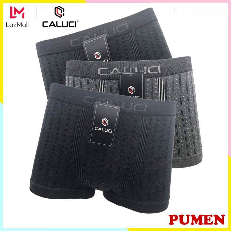 Nơi bán Combo 3 Quần Lót Nam Boxer CALUCI CA 02, Chất Liệu Cotton Cao Cấp, Kháng Khuẩn, An Toàn - PUMEN