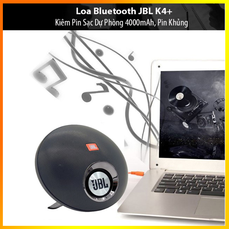 Loa Bluetooth JBL k4 Plus Chính Hãng - Loa Bluetooth Mini - Kiêm Pin Dự Phòng 4000Mah - Chống Nước Và Chống Va Đập - Âm Thanh Cực Hay - Bass Cực Đã - Tích Hợp Công Nghệ BT 4.1 - Kết Nối Với Thiết Bị Khác Dễ Dàng - Bảo Hành 12 Tháng