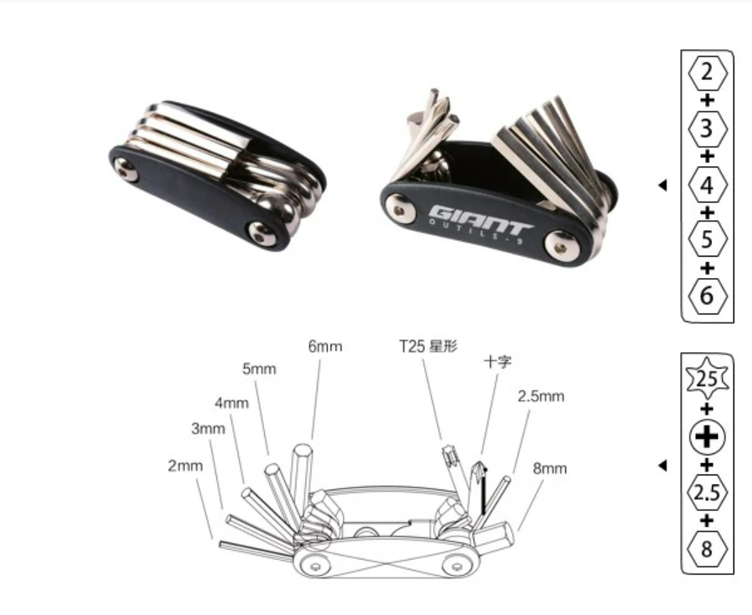 Bộ lục giác GIANT OUTILS 9