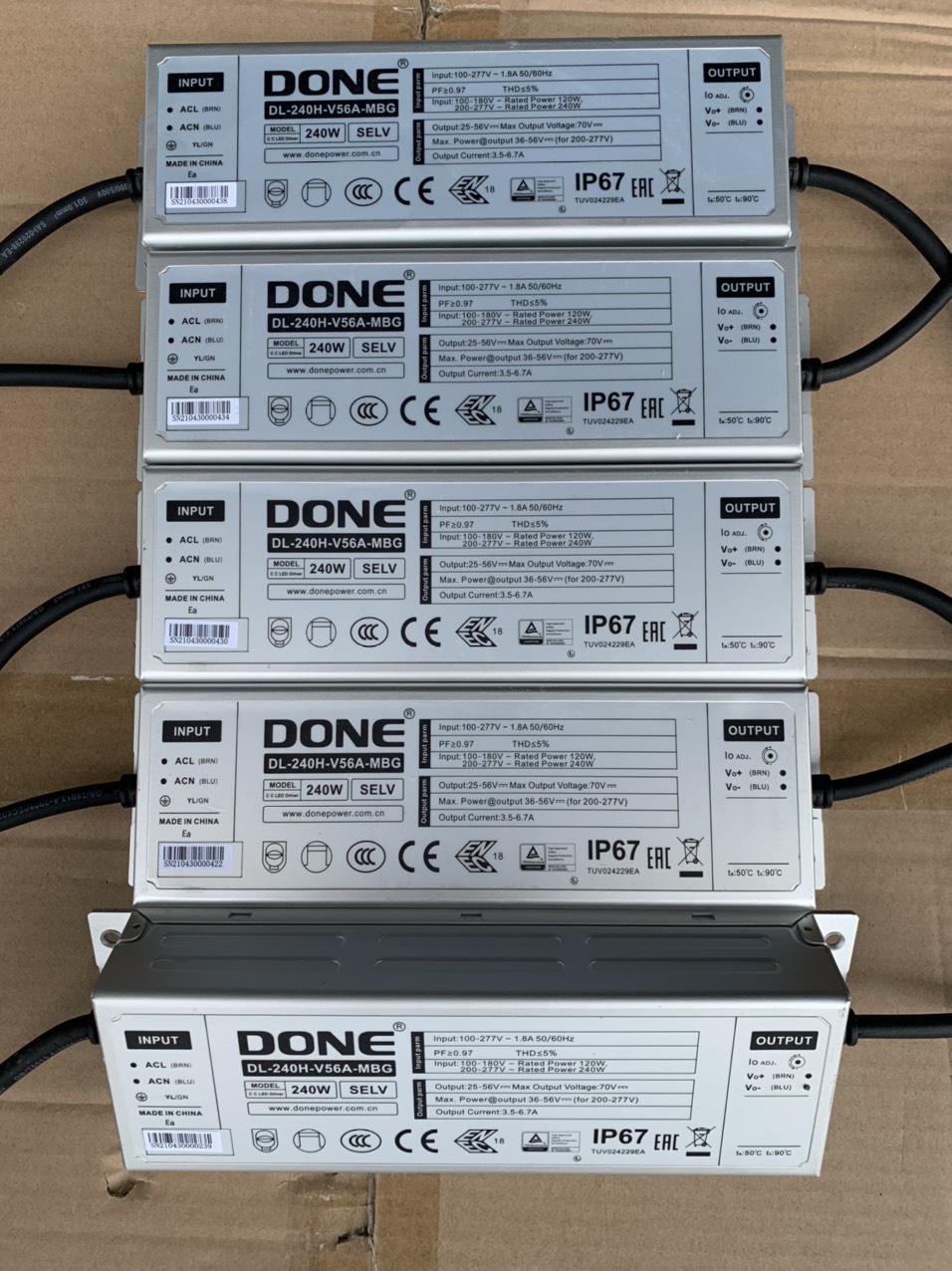 Driver LED DONE 240W chính hãng cho lắp ráp đèn LED