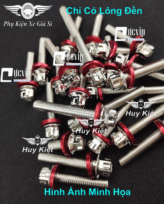 Combo 20 lông đền nhôm cnc màu đỏ 6li gắn ốc lốc máy tất cả các loại xe ms5243