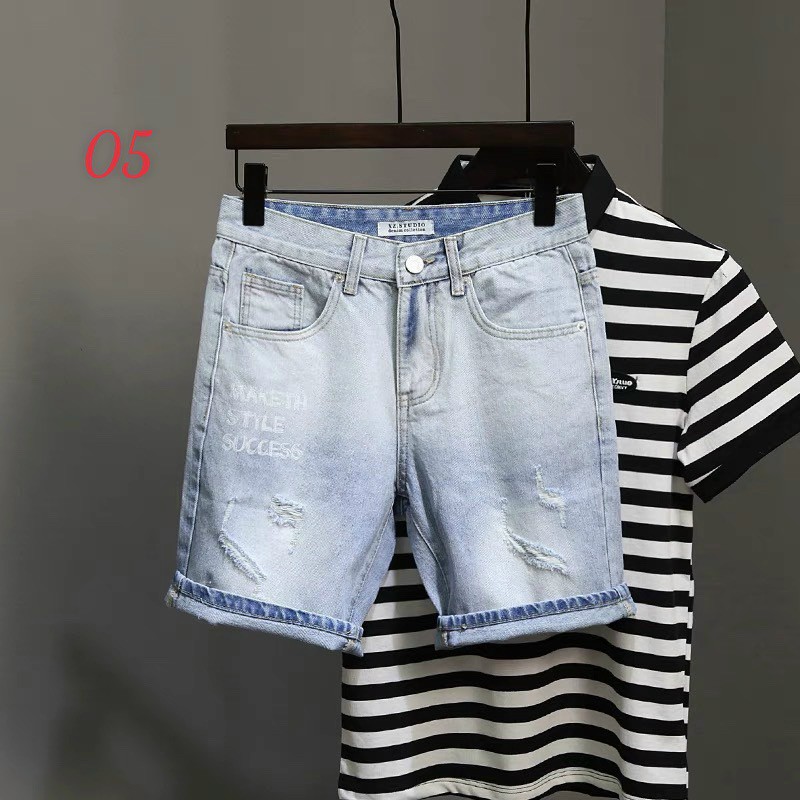Quần short jean nam đen rách cao cấp ,full team mác, chất liệu jean , co giãn tốt ,hàng chuẩn shop DIỄM NHI SHOP BMY001