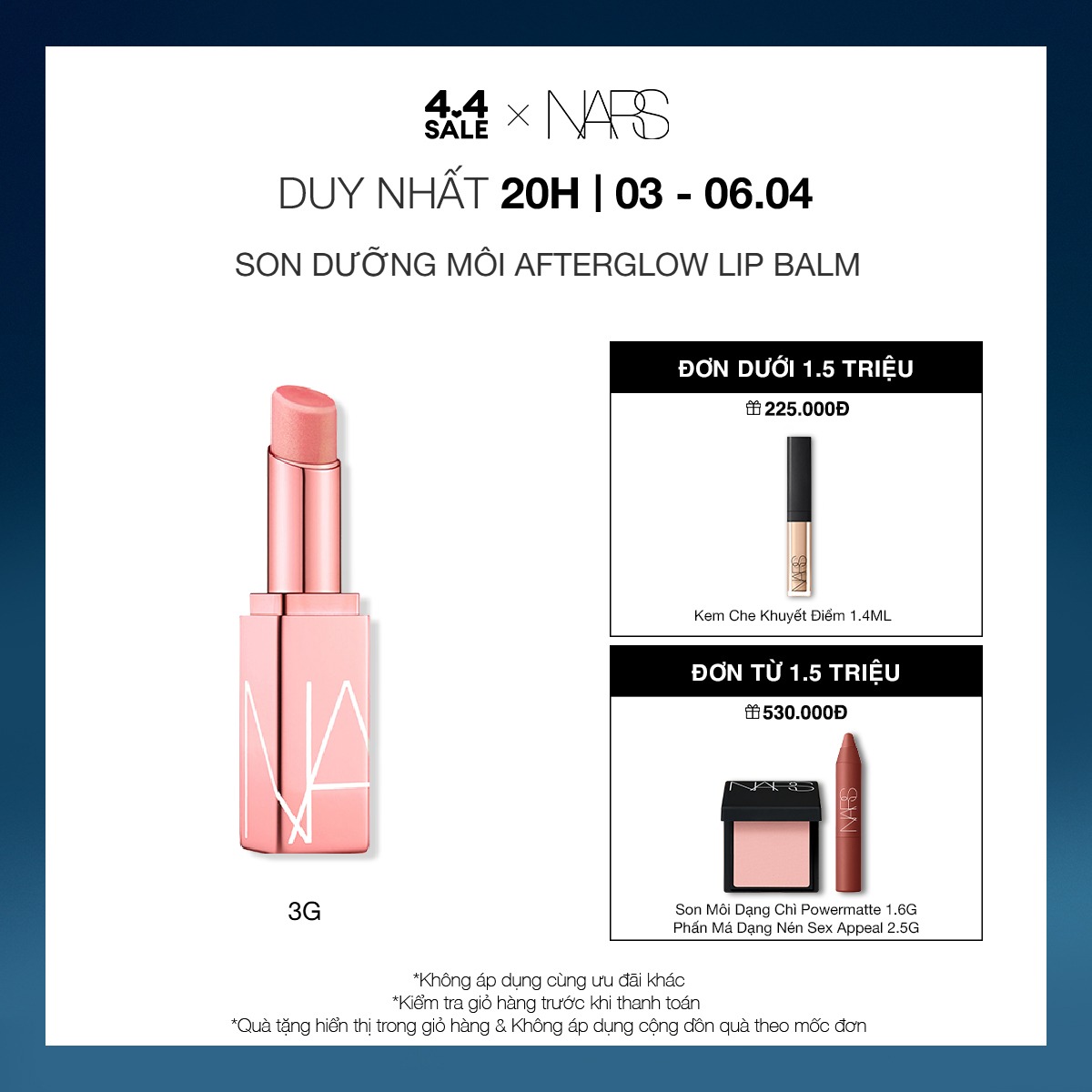 Son dưỡng môi NARS Afterglow Lip Balm 3g