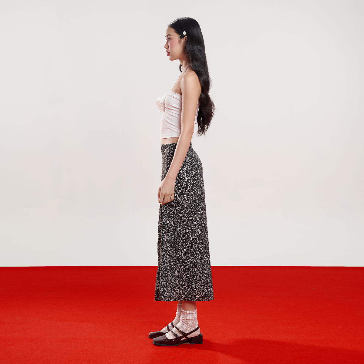 DOTTIE - Áo ống cột dây đính hoa - T0867