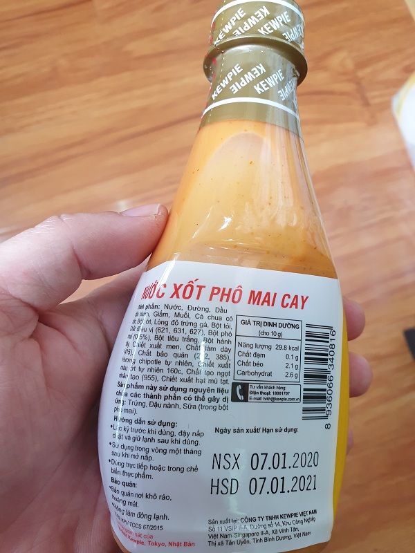 Nước xốt phô mai cay Kewpie chai 210ml