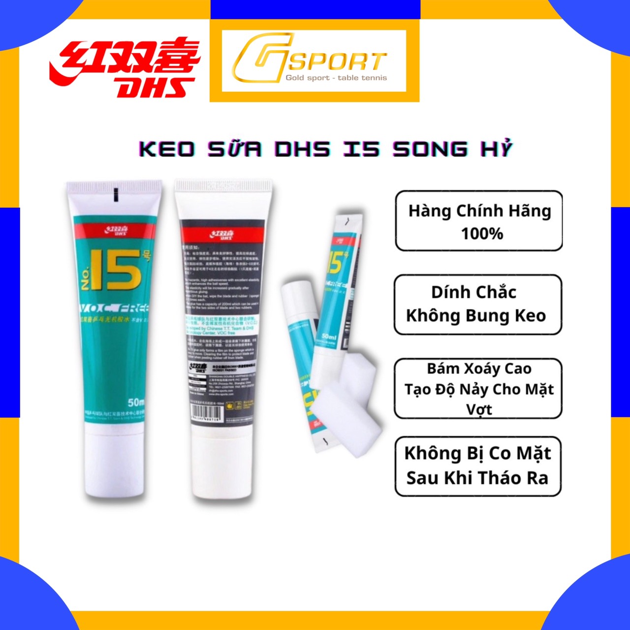 Keo dán mặt vợt bóng bàn dhs i5 - keo sữa dán mặt vợt