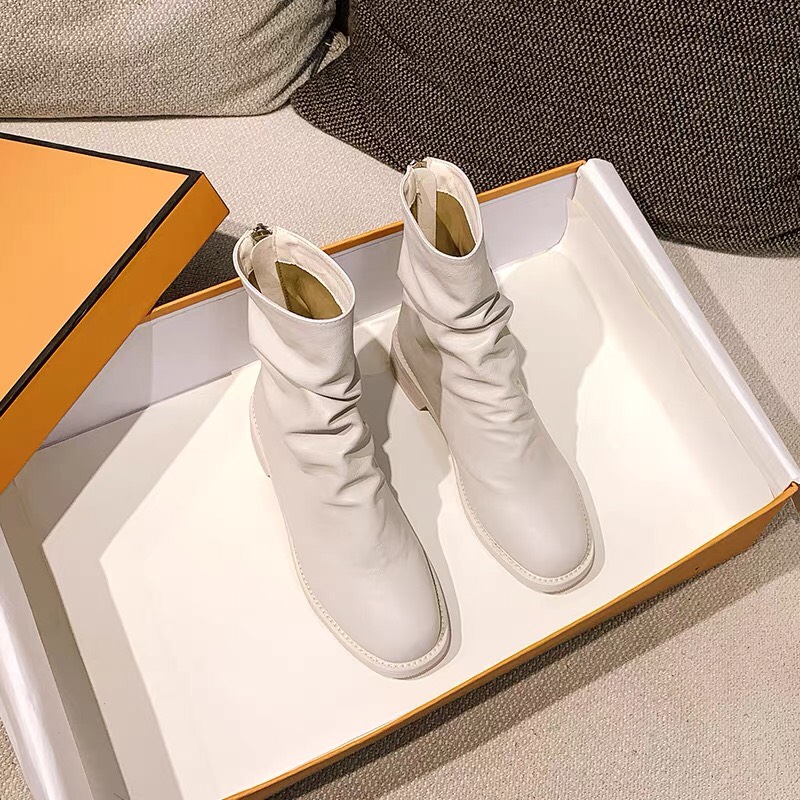 Giày boot  nhăn cổ cao kéo khóa sau siêu đẹp kèm video