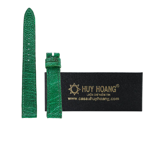 Watch chain leather ostrich size 12, 14 small green HK8464