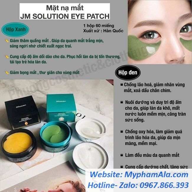 [CHÍNH HÃNG] Mặt Nạ Mắt Giảm Thâm JM Solution Eye Patch Hàn Quốc Hộp 60Pads
