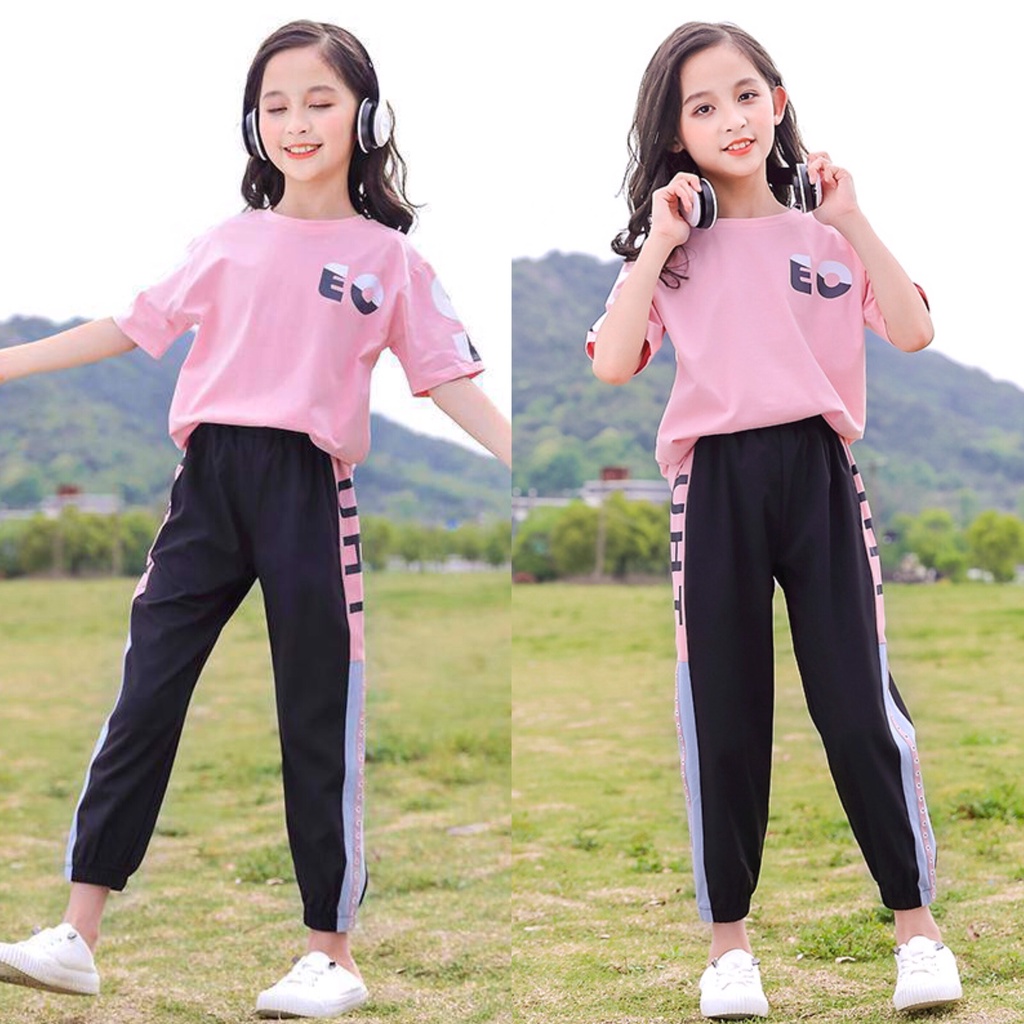 Quần áo bé gái 5-15 tuổi, đồ bộ bé gái 18-45kg GẤU OWN vải co giãn thoáng mát thấm mồ hôi tốt hàng may kỹ
