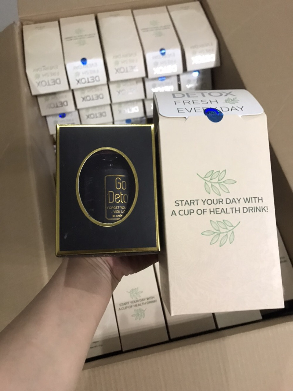 [HCM]bộ trà thảo mộc go Detox 28 viên và 14 gói trà