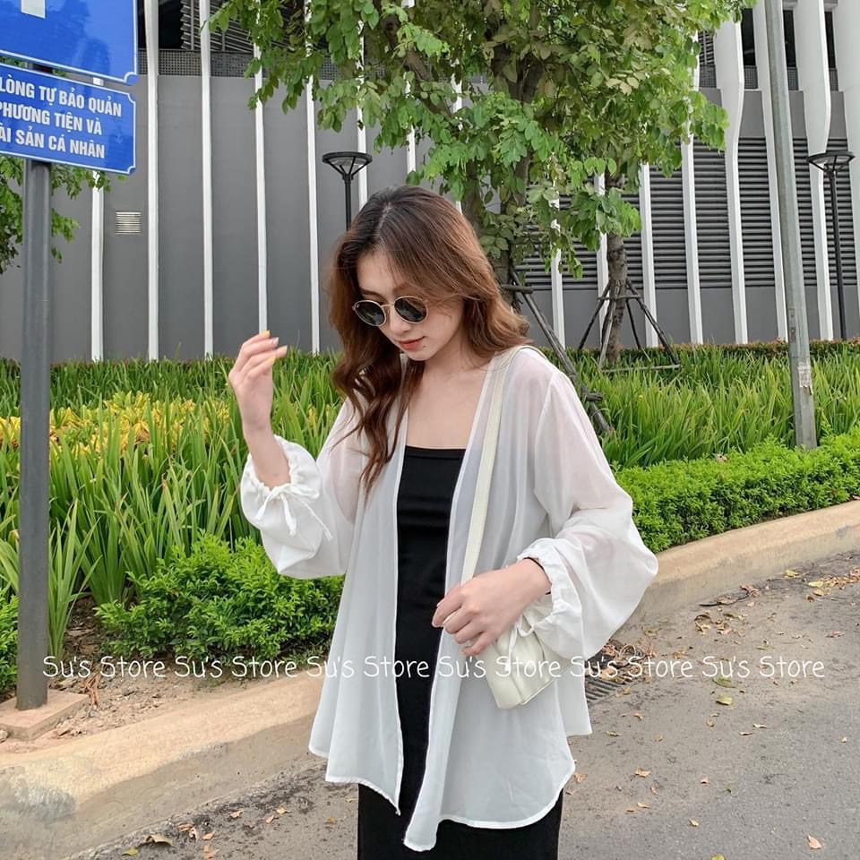 Áo khoác nhẹ voan kiểu kimono  tay rút nhẹ nhàng